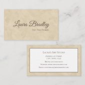 Eenvoudige beige marmer standaard 3,5 x 2,0 inch visitekaartje (Voorkant / Achterkant)
