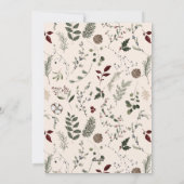 Eenvoudige Beige Merry Typography Wildflower Chris Feestdagenkaart (Achterkant)