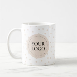 Eenvoudige Beige Minimale Business Logo Custom Koffiemok