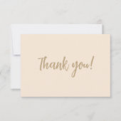 Eenvoudige beige minimalist bedankpas bedankkaart (Voorkant)