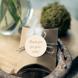 Eenvoudige beige minimalist Bedankt Ronde Sticker