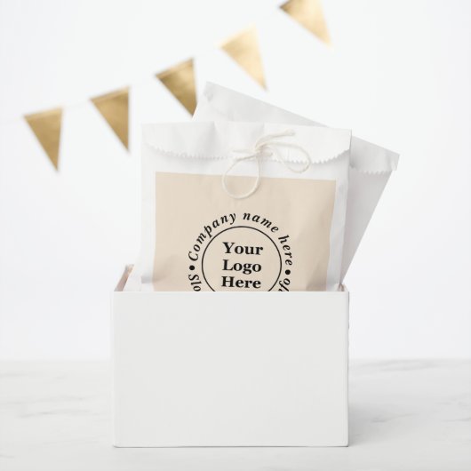 Eenvoudige beige minimalist bedankzakje (Feest)