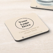 Eenvoudige beige minimalist bier onderzetter (Linkerzijde)