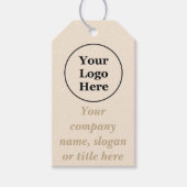 Eenvoudige beige minimalist cadeaulabel (Voorkant)