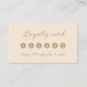 Eenvoudige beige minimalist klantenkaartje (Voorkant)