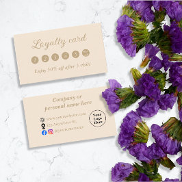 Eenvoudige beige minimalist klantenkaartje