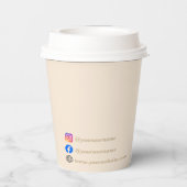 Eenvoudige beige minimalist papieren bekers (Achterkant)