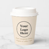 Eenvoudige beige minimalist papieren bekers (Voorkant)