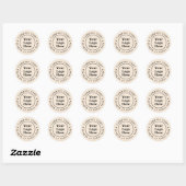 Eenvoudige beige minimalist ronde sticker (Vel)
