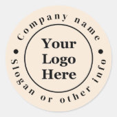 Eenvoudige beige minimalist ronde sticker (Voorkant)