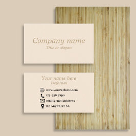 Eenvoudige beige minimalistische Visitekaartje