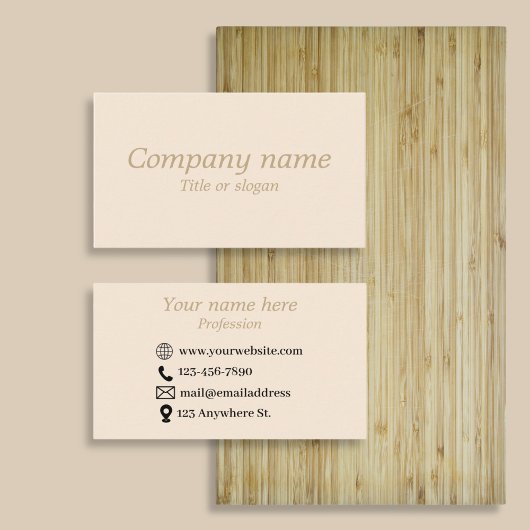 Eenvoudige beige minimalistische Visitekaartje