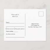 Eenvoudige Beige Modern Couple Initialen RSVP brie Uitnodiging Briefkaart (Achterkant)