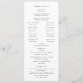 Eenvoudige beige, moderne initialen volgorde van s programmakaart (Achterkant)