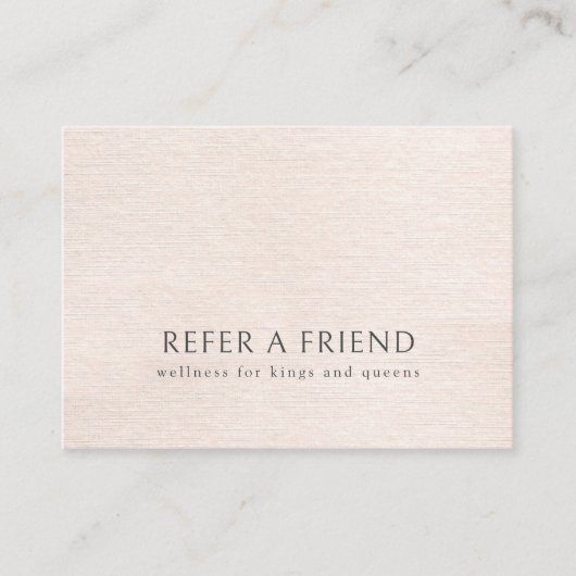 Eenvoudige beige moderne minimalistische doorverwi visitekaartje (Voorkant)