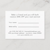 Eenvoudige beige moderne minimalistische doorverwi visitekaartje (Achterkant)