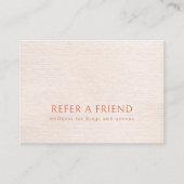 Eenvoudige beige moderne minimalistische doorverwi visitekaartje (Voorkant)