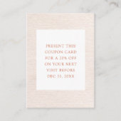 Eenvoudige Beige Moderne Minimalistische kortingsk Visitekaartje (Voorkant)