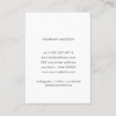 Eenvoudige Beige Moderne Minimalistische kortingsk Visitekaartje (Achterkant)