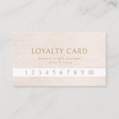 Eenvoudige beige moderne minimalistische loyalitei visitekaartje (Voorkant)