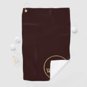 Eenvoudige beige Monogram Golfhanddoek (Insitu)