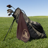Eenvoudige beige Monogram Golfhanddoek (Groen)