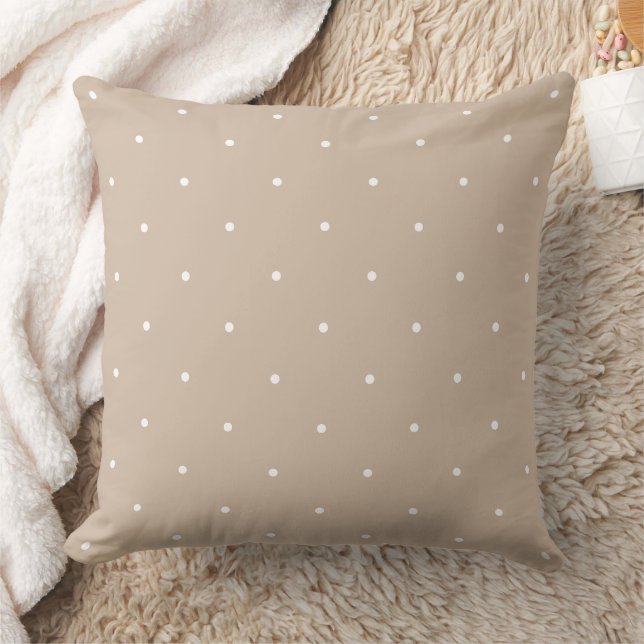 Eenvoudige Beige Polka Dots Pattern Sierkussen (Deken)