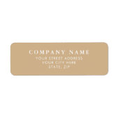 Eenvoudige Beige Retouradresstickers Etiket (Voorkant)