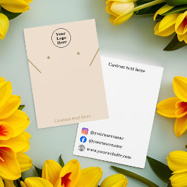 Eenvoudige beige sieraden displaykaart voor kettin visitekaartje