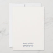 Eenvoudige Beige Stofblauwe Minimalistische Rand T Kaart (Achterkant)