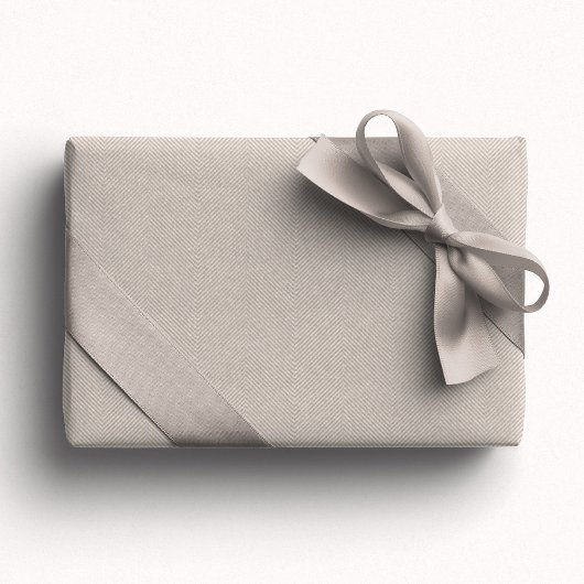 Eenvoudige beige visgraat tweed neutrale vakantie cadeaupapier