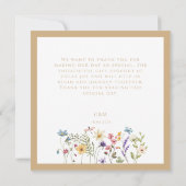 Eenvoudige Beige Waterverf Wildflower Bloemen Bedankkaart (Achterkant)