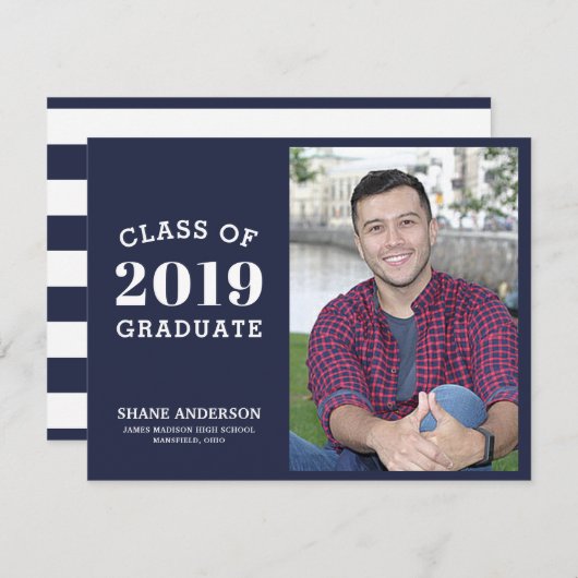 Eenvoudige bekendmaking Afstudeerder met hyperlink Aankondiging (Voorkant / Achterkant)