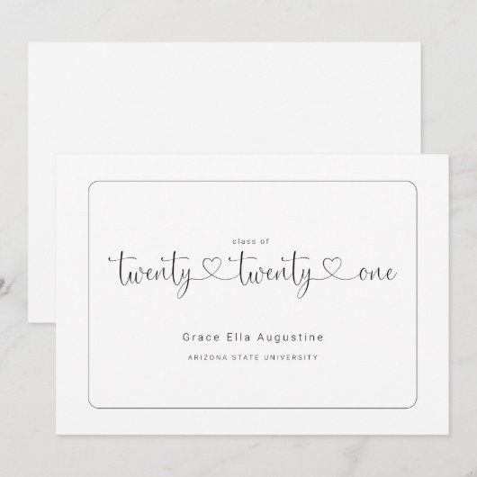 Eenvoudige bekendmaking van Afstuderen Kaart (Voorkant / Achterkant)