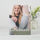 Eenvoudige bekendmaking van Afstuderen | Retrotype Aankondiging (Staand voorkant)