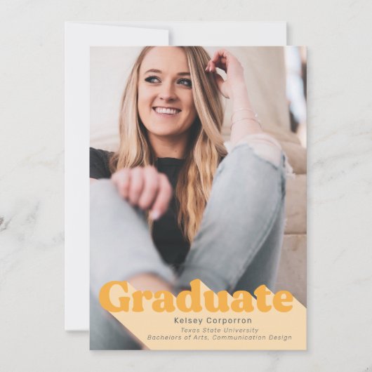 Eenvoudige bekendmaking van Afstuderen | Retrotype Aankondiging (Voorkant)