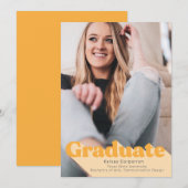 Eenvoudige bekendmaking van Afstuderen | Retrotype Aankondiging (Voorkant / Achterkant)