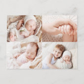 Eenvoudige bekendmaking van Baby Elegant Photo Col Aankondigingskaart (Achterkant)