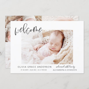 Eenvoudige bekendmaking van Baby Elegant Photo Col Kaart