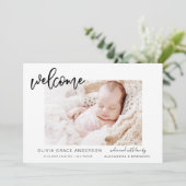 Eenvoudige bekendmaking van Baby Elegant Photo Col Kaart (Staand voorkant)