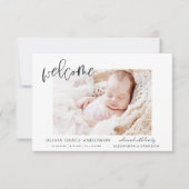 Eenvoudige bekendmaking van Baby Elegant Photo Col Kaart (Voorkant)