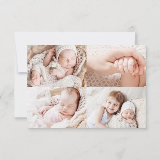 Eenvoudige bekendmaking van Baby Elegant Photo Col Kaart (Achterkant)