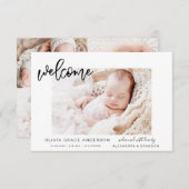 Eenvoudige bekendmaking van Baby Elegant Photo Col Kaart (Voorkant / Achterkant)