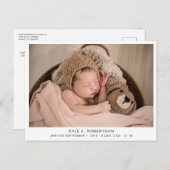 Eenvoudige bekendmaking van de geboorte van een pa briefkaart (Voorkant / Achterkant)