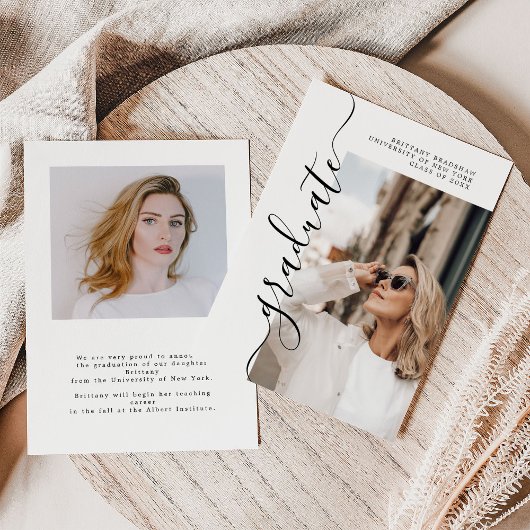 Eenvoudige bekendmaking van het Afstuderen Afstude Notitiekaartje