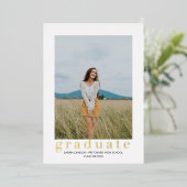 Eenvoudige bekendmaking van het Afstuderen van de  Folie Uitnodiging (Staand Voorkant)