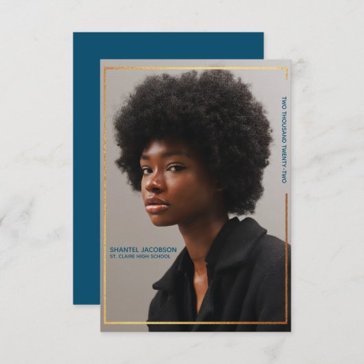 Eenvoudige bekendmaking van het Afstuderen van de  Kaart (Voorkant / Achterkant)