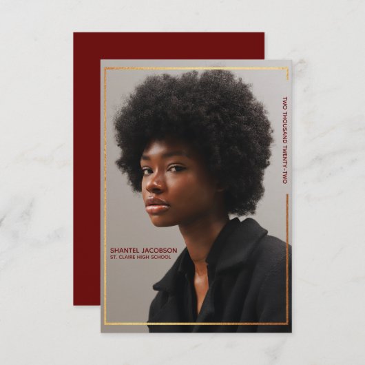 Eenvoudige bekendmaking van het Afstuderen van de  Kaart (Voorkant / Achterkant)