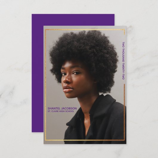 Eenvoudige bekendmaking van het Afstuderen van de  Kaart (Voorkant / Achterkant)