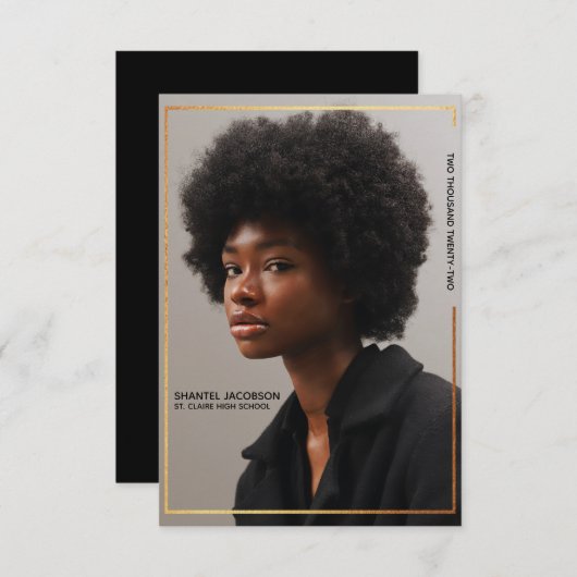 Eenvoudige bekendmaking van het Afstuderen van de  Kaart (Voorkant / Achterkant)